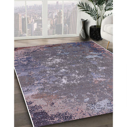 Mid-Century Modern Purple Oriental Rug in Family Room, urb2614