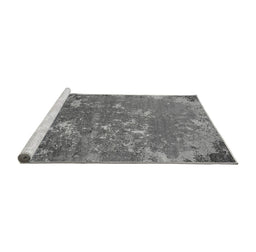 Sideview of Machine Washable Oriental Gray Industrial Rug, wshurb2614gry