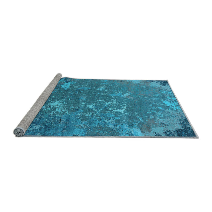 Sideview of Machine Washable Oriental Light Blue Industrial Rug, wshurb2614lblu