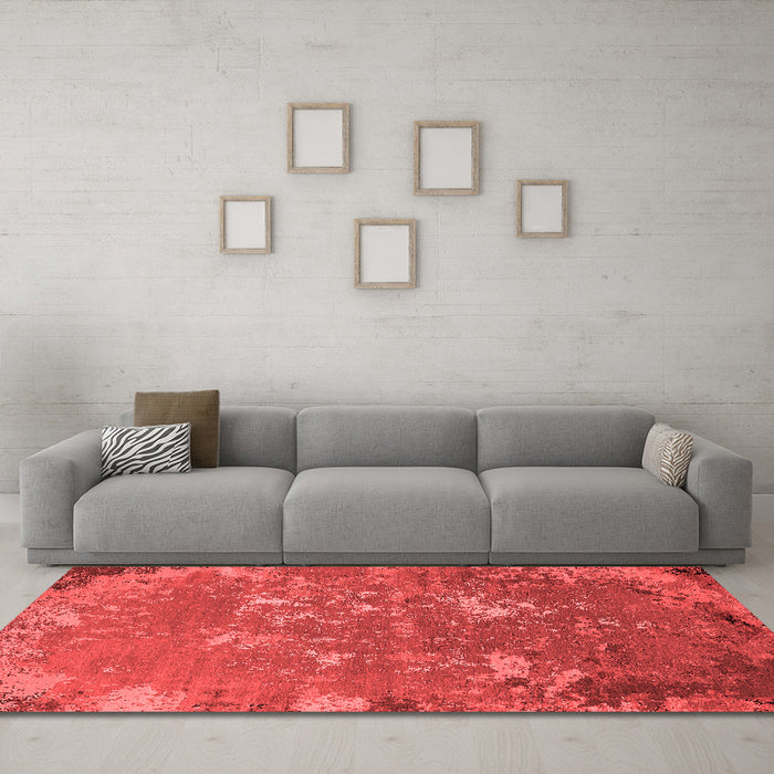 Industrial Red Washable Rugs