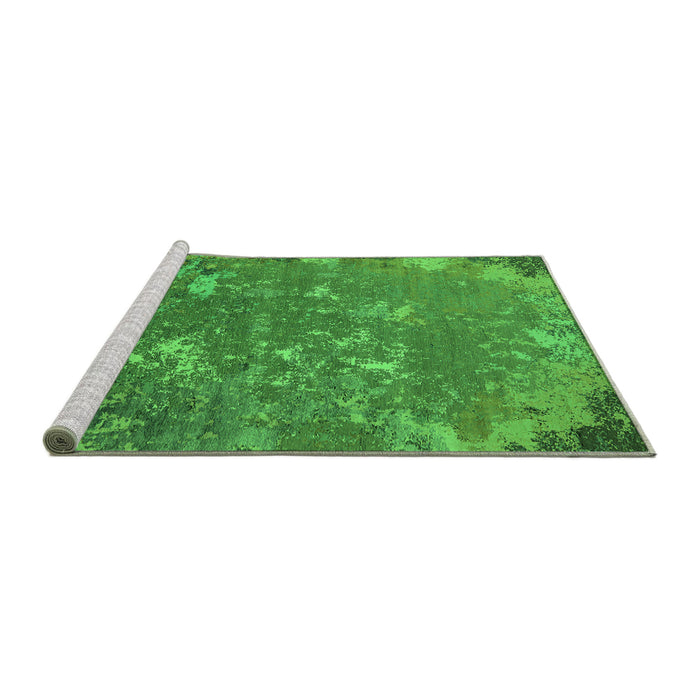 Sideview of Machine Washable Oriental Green Industrial Area Rugs, wshurb2614grn