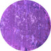 Round Oriental Purple Industrial Rug, urb2614pur