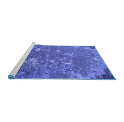 Sideview of Machine Washable Oriental Blue Industrial Rug, wshurb2614blu
