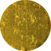 Round Oriental Yellow Industrial Rug, urb2614yw