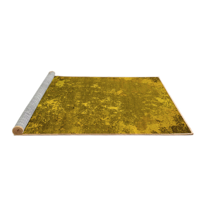 Sideview of Machine Washable Oriental Yellow Industrial Rug, wshurb2614yw