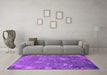 Machine Washable Oriental Purple Industrial Area Rugs in a Living Room, wshurb2614pur