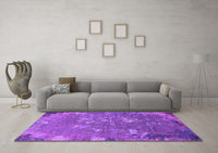 Machine Washable Oriental Purple Industrial Rug, wshurb2614pur