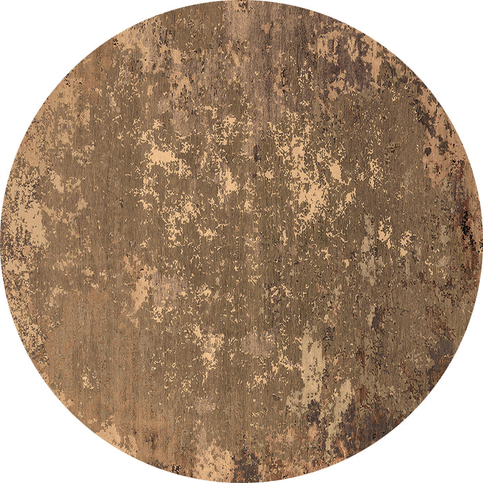 Round Oriental Brown Industrial Rug, urb2614brn