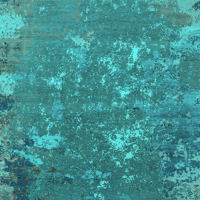Machine Washable Oriental Turquoise Industrial Area Rugs, wshurb2614turq
