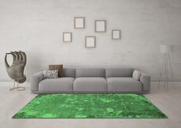 Machine Washable Oriental Emerald Green Industrial Area Rugs in a Living Room,, wshurb2614emgrn