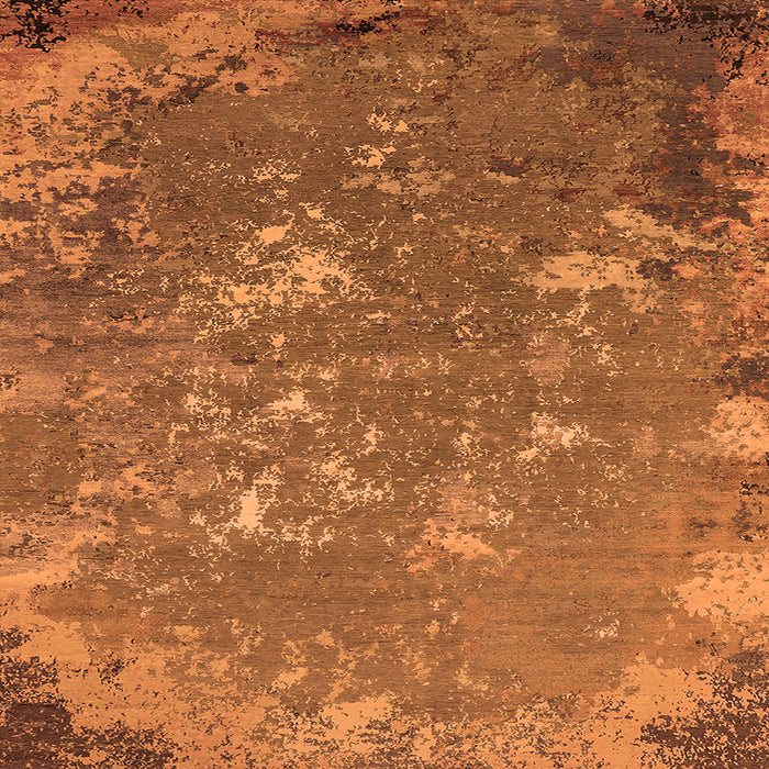 Square Machine Washable Oriental Orange Industrial Area Rugs, wshurb2614org