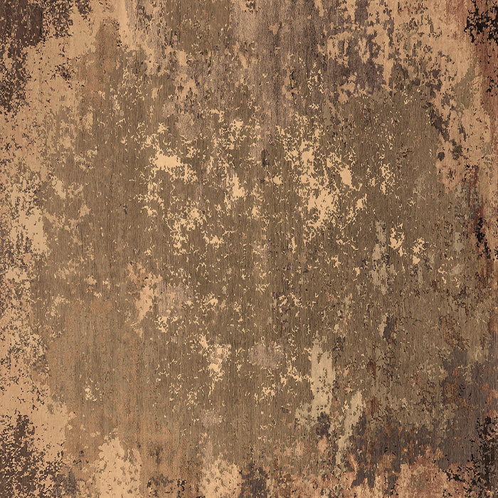 Square Machine Washable Oriental Brown Industrial Rug, wshurb2614brn