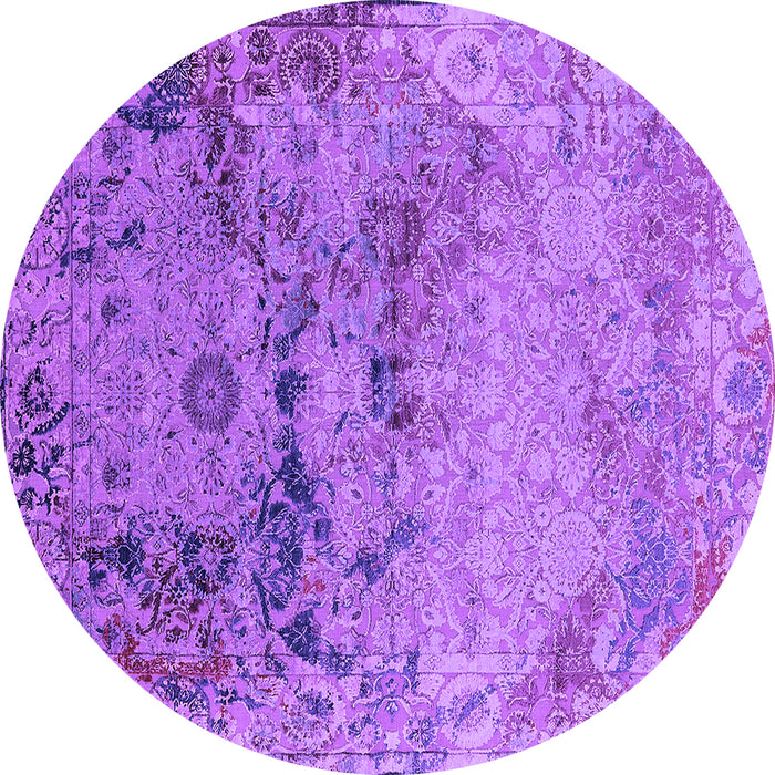 Round Oriental Purple Industrial Rug, urb2615pur