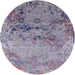 Round Machine Washable Industrial Modern Viola Purple Rug, wshurb2615