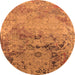 Round Oriental Orange Industrial Rug, urb2615org