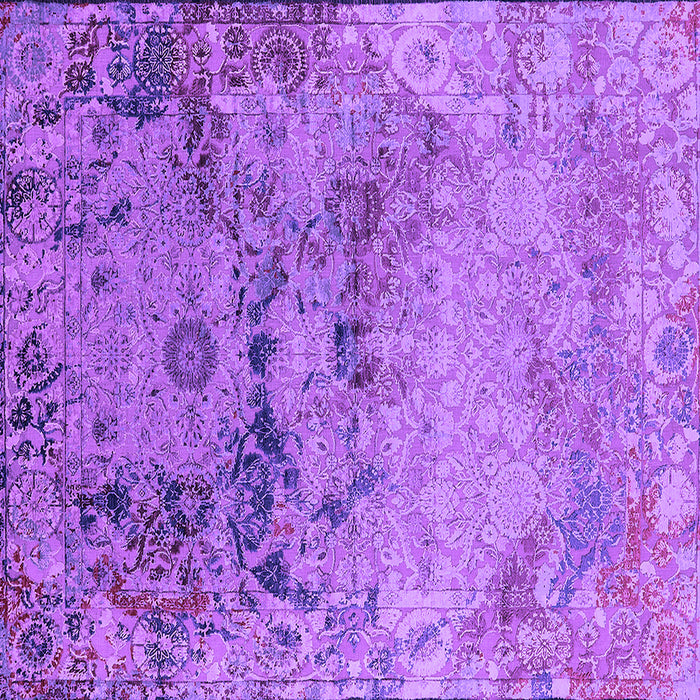 Square Machine Washable Oriental Purple Industrial Area Rugs, wshurb2615pur