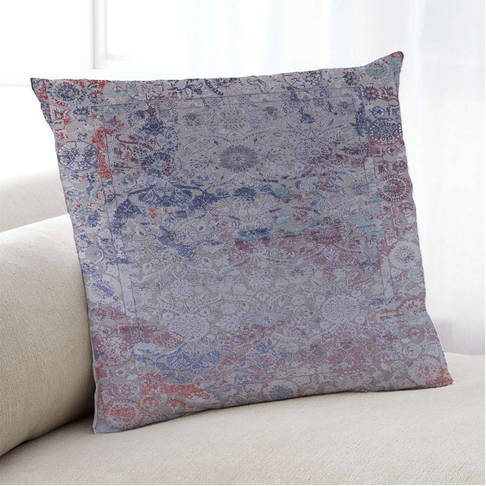 Lifestyle Image of Mid-Century Modern Urban Square Viola Purple Throw Pillow, 18 inch by 18 inch, pwurb2615