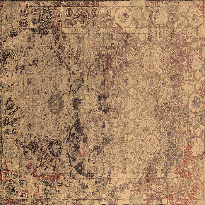 Square Oriental Brown Industrial Rug, urb2615brn