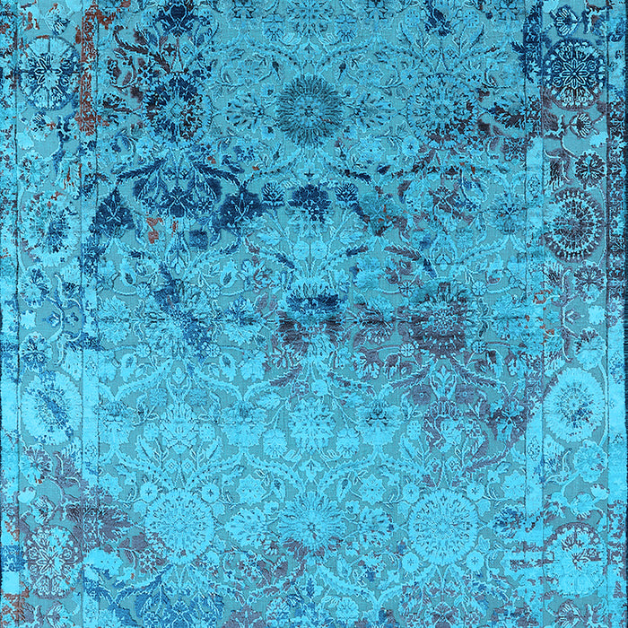 Machine Washable Oriental Light Blue Industrial Rug, wshurb2615lblu
