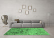 Machine Washable Oriental Emerald Green Industrial Area Rugs in a Living Room,, wshurb2615emgrn