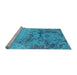 Sideview of Machine Washable Oriental Light Blue Industrial Rug, wshurb2615lblu