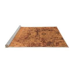 Sideview of Machine Washable Oriental Orange Industrial Area Rugs, wshurb2615org