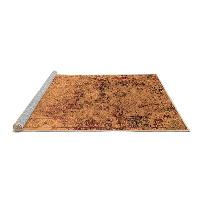 Sideview of Machine Washable Oriental Orange Industrial Area Rugs, wshurb2615org