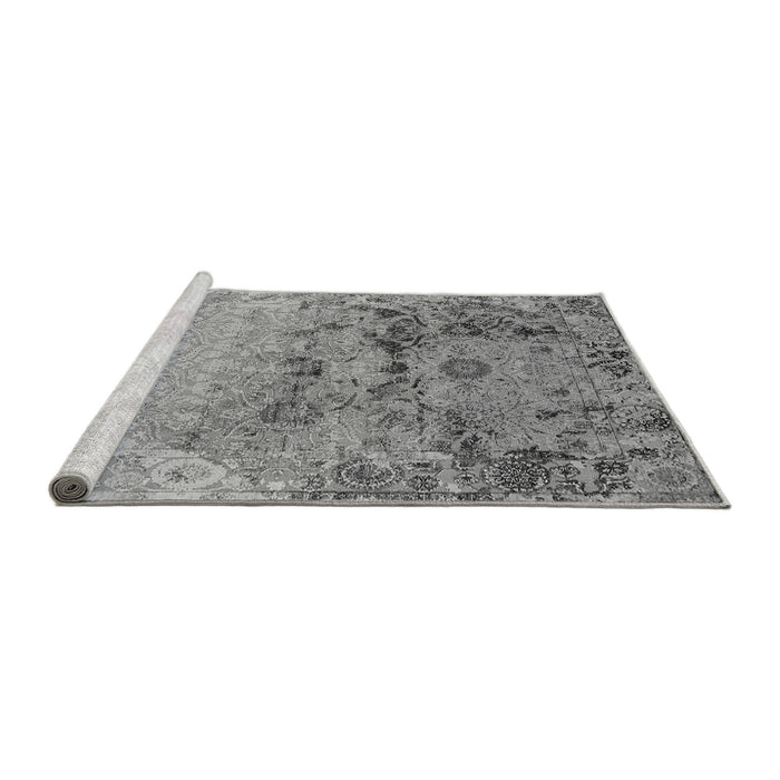Sideview of Machine Washable Oriental Gray Industrial Rug, wshurb2615gry