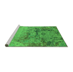 Sideview of Machine Washable Oriental Green Industrial Area Rugs, wshurb2615grn