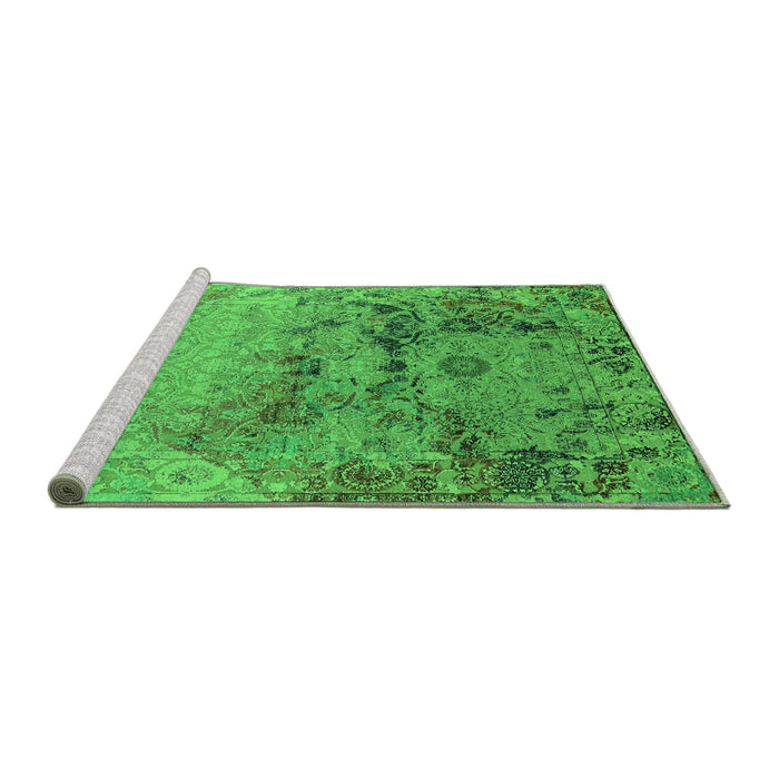 Sideview of Machine Washable Oriental Green Industrial Area Rugs, wshurb2615grn