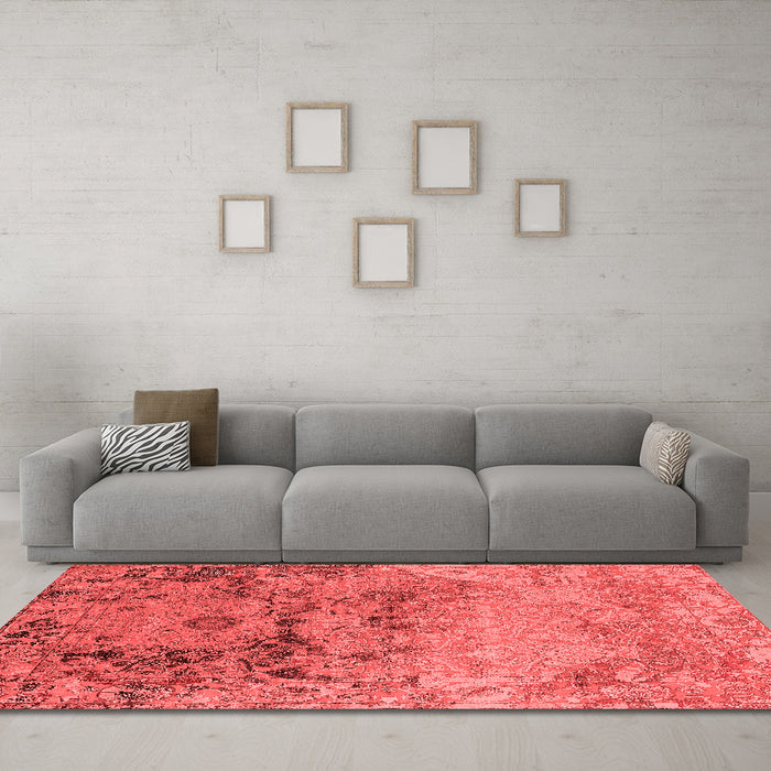 Industrial Red Washable Rugs