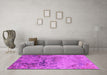 Machine Washable Oriental Pink Industrial Rug in a Living Room, wshurb2615pnk