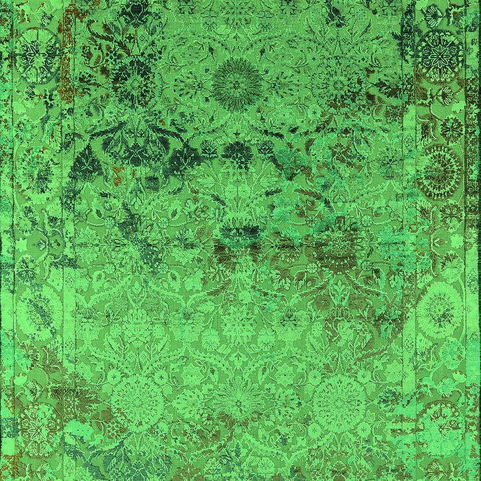 Machine Washable Oriental Green Industrial Area Rugs, wshurb2615grn