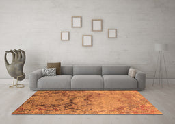 Machine Washable Oriental Orange Industrial Area Rugs in a Living Room, wshurb2615org