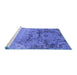 Sideview of Machine Washable Oriental Blue Industrial Rug, wshurb2615blu