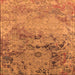 Square Machine Washable Oriental Orange Industrial Area Rugs, wshurb2615org