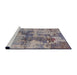 Sideview of Machine Washable Industrial Modern Silver Pink Rug, wshurb2616