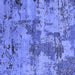Square Machine Washable Oriental Blue Industrial Rug, wshurb2616blu