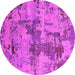 Round Oriental Pink Industrial Rug, urb2616pnk