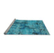 Sideview of Machine Washable Oriental Light Blue Industrial Rug, wshurb2616lblu