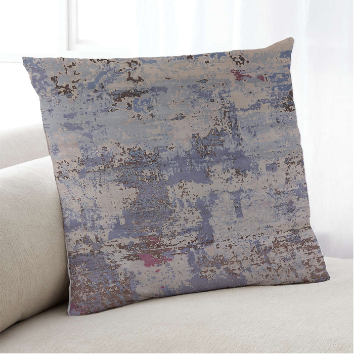 Lifestyle Image of Mid-Century Modern Urban Square Silver Pink Throw Pillow, 18 inch by 18 inch, pwurb2616