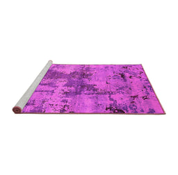 Sideview of Machine Washable Oriental Pink Industrial Rug, wshurb2616pnk
