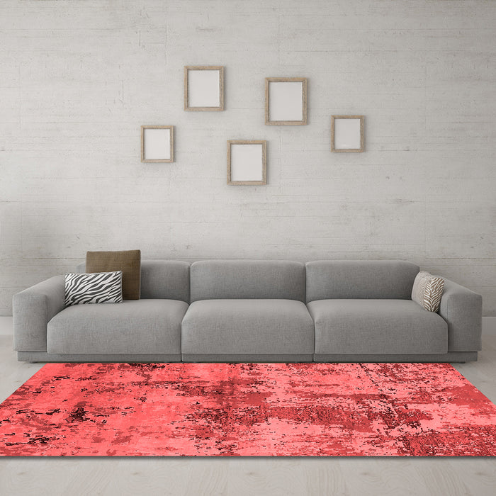 Industrial Red Washable Rugs