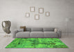 Machine Washable Oriental Green Industrial Area Rugs in a Living Room,, wshurb2616grn
