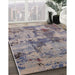 Mid-Century Modern Silver Pink Oriental Rug in Family Room, urb2616