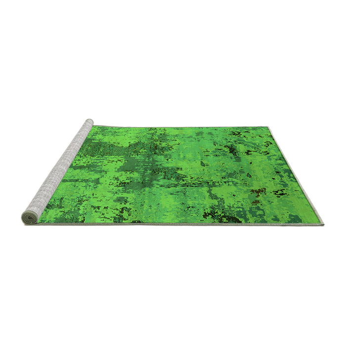 Sideview of Machine Washable Oriental Green Industrial Area Rugs, wshurb2616grn
