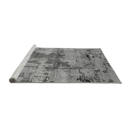 Sideview of Machine Washable Oriental Gray Industrial Rug, wshurb2616gry