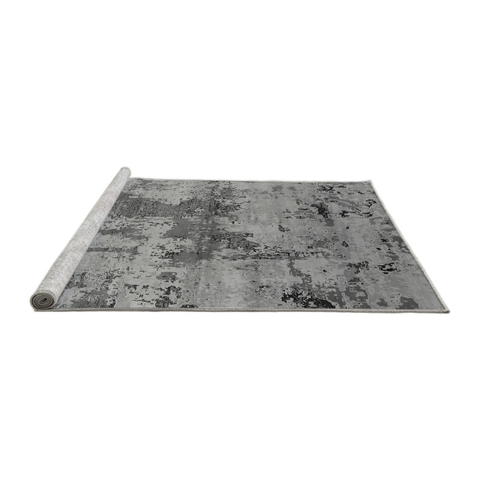 Sideview of Machine Washable Oriental Gray Industrial Rug, wshurb2616gry