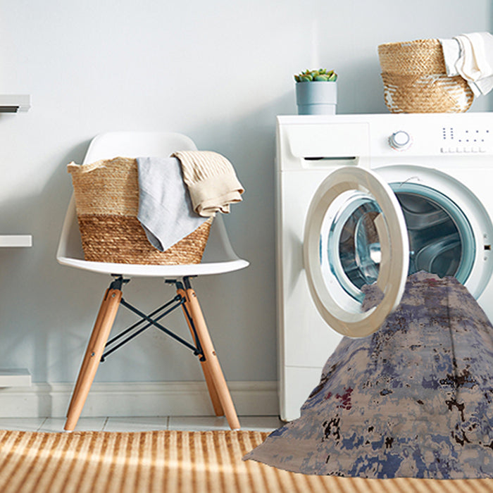 Machine Washable Industrial Modern Silver Pink Rug in a Washing Machine, wshurb2616