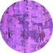 Round Oriental Purple Industrial Rug, urb2616pur